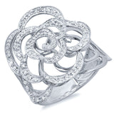 0.23ct 14k White Gold Diamond Flower Ring