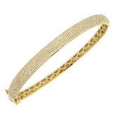 1.54ct 14k Yellow Gold Diamond Pave Bangle