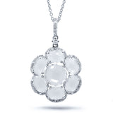 0.20ct Diamond & 3.80ct White Topaz 14k White Gold Pendant