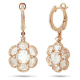 0.39ct Diamond & 4.18ct White Topaz 14k White Gold Earring
