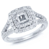 0.64ct 14k White Gold Diamond Semi-mount Ring