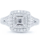 0.64ct 14k White Gold Diamond Semi-mount Ring