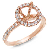 0.36ct 14k Rose Gold Diamond Semi-mount Ring