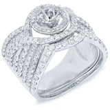1.32ct 14k White Gold Diamond Semi-mount Ring 2-pc