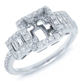 0.58ct 18k White Gold Diamond Semi-mount Ring