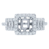 0.58ct 18k White Gold Diamond Semi-mount Ring