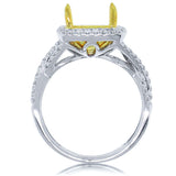 0.53ct 14k Two-tone Gold Diamond Semi-mount Ring