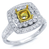 0.60ct 14k Two-tone Gold Diamond Semi-mount Ring