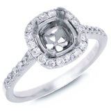 0.45ct 14k White Gold Diamond Semi-mount Ring
