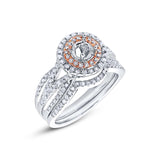 0.76ct 14k Two-tone Rose Gold Diamond Semi-mount Ring 2-pc