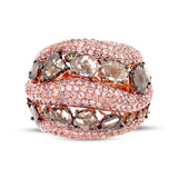 4.41ct 18k Rose Gold White & Fancy Color Diamond Ring