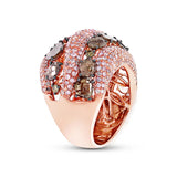 4.41ct 18k Rose Gold White & Fancy Color Diamond Ring