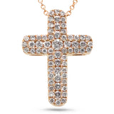 0.48ct 14k Rose Gold Diamond Cross Necklace
