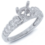 0.77ct 14k White Gold Diamond Semi-mount Ring