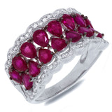 0.29ct Diamond & 3.01ct Ruby 14k White Gold Ring