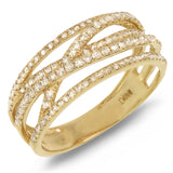 0.50ct 14k Yellow Gold Diamond Bridge Ring