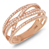 0.50ct 14k Rose Gold Diamond Bridge Ring
