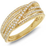 0.49ct 14k Yellow Gold Diamond Bridge Ring