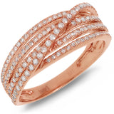 0.49ct 14k Rose Gold Diamond Bridge Ring