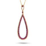 0.36ct Diamond & 0.96ct Light Pink Sapphire 14k Rose Gold Pendant