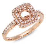 0.33ct 14k Rose Gold Diamond Semi-mount Ring