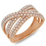 1.18ct 14k Rose Gold Diamond Bridge Ring