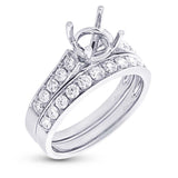 0.76ct 14k White Gold Diamond Semi-mount Ring 2-pc