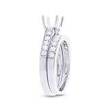 0.76ct 14k White Gold Diamond Semi-mount Ring 2-pc