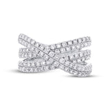 1.18ct 14k White Gold Diamond Bridge Ring