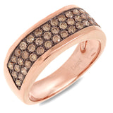 1.08ct 14k Rose Gold Champagne Diamond Men's Band