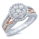 1.25ct 14k Two-tone Rose Gold Diamond Lady's Cluster Ring