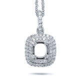 0.23ct 14k White Gold Diamond Semi-mount Pendant