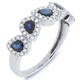 0.32ct Diamond & 1.07ct Blue Sapphire 14k White Gold Ring