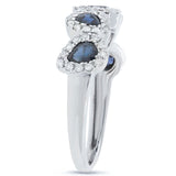 0.32ct Diamond & 1.07ct Blue Sapphire 14k White Gold Ring