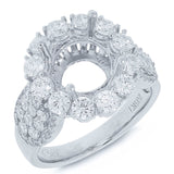1.68ct 14k White Gold Diamond Semi-mount Ring