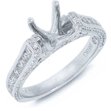 0.90ct 14k White Gold Diamond Semi-mount Ring