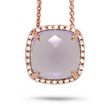 0.09ct Diamond & 2.76ct Amethyst 14k Rose Gold Pendant