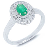 0.36ct Diamond & 0.37ct Emerald 14k White Gold Ring