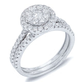 0.90ct 14k White Gold Diamond Wedding Set Pave