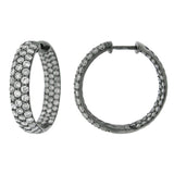 3.50ct 14k Black Rhodium Diamond Hoop Earring