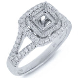 0.57ct 14k White Gold Diamond Semi-mount Ring