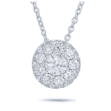 0.17ct Round Brilliant Center and 0.15ct Side 14k White Gold Diamond Pendant
