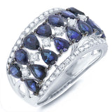 0.47ct Diamond & 3.64ct Blue Sapphire 14k White Gold Ring