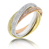 1.34ct 14k Three-tone Gold Diamond Eternity Ring 3-pc Size 8.5