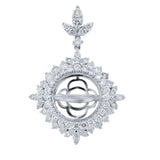 2.19ct 18k White Gold Diamond Semi-mount Pendant