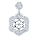 2.71ct 18k White Gold Diamond Semi-mount Pendant