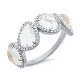 0.27ct Diamond & 3.58ct White Topaz 14k White Gold Ring
