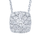 0.30ct 14k White Gold Diamond Cluster Necklace