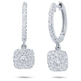 0.70ct 14k White Gold Diamond Cluster Earring