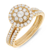 0.90ct 14k Yellow Gold Diamond Wedding Set Pave